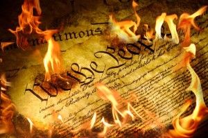 constitution burning